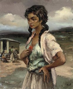 Gypsy With A Flower, (1950) — Marcel Dyf