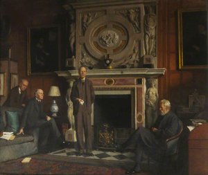 Group Portrait of James (1861–1947), 4th Marquess of Salisbury and His Brothers, Robert (1864–1958), Viscount Cecil of Chelwood Lord William Cecil (1863–1936), Bishop of Exeter Lord Hugh Cecil (1869–1956), Baron Quickswood James, Honorary Fellow (192....