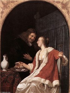 A Meal Of Oysters — Frans Van Mieris, Baroque