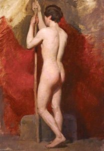 Life Study Of A Standing Nude Male Model — William Mctaggart, Impressionism