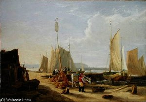 A Harbour Scene In The Isle Of Wight — George Vincent, Romanticism