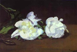 Branch Of White Peonies And Shears — Édouard Manet