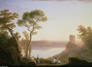 Lake Albano With Castel Gandolfo — Jacob More
