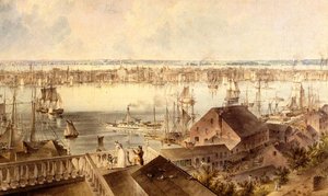 View Of New York From Brooklyn Heights — John William Hill
