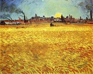 Summer Evening, Wheatfield With Setting Sun — Vincent Willem Van Gogh, Post-impressionism
