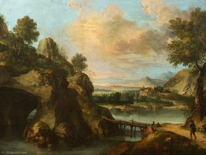 Mountain Landscape With Figures (detail) — Francesco Mochi, Romanticism