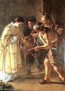 Saint lawrence distributing alms