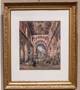 Inside The Church Of San Paolo Maggiore — Carlo Teodoro Duclère, Academic Painting