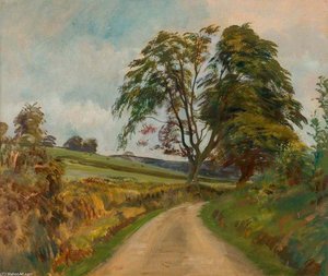 A Lane At Exford, Exmoor — Sir Alfred James Munnings
