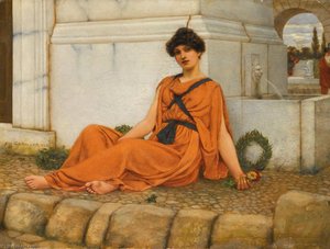 Repose, The Flower Girl — R.b.a John William Godward