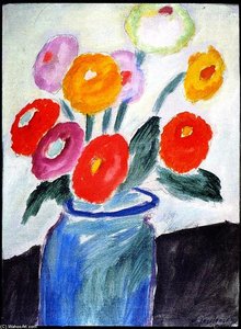 Dahlias In A Glass Jar — Alexej Von Jawlensky