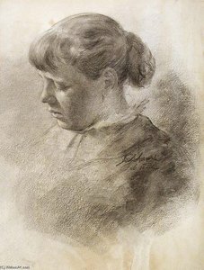 Study Of A Head — John Ottis Adams