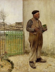 Man Having Just Painted His Fence — Jean-françois Raffaelli