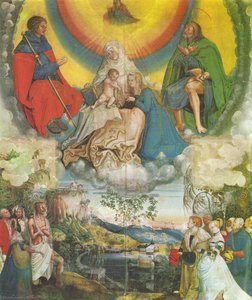 Anna selbdritt and the Holy Jacobus and Rochus as intercessors for mankind bothered by the plague humanity