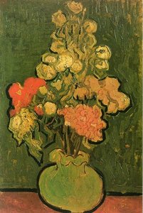 Vase With Rose-mallows — Vincent Willem Van Gogh, Post-impressionism