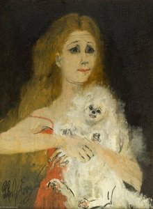 Ju Ju And Her Dog Coppelia — Philip Evergood