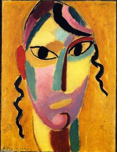 Mystical Head: Black Curls — Alexej Von Jawlensky, Expressionism