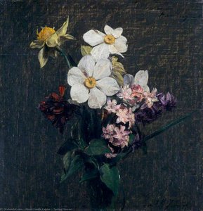 Spring Flowers — Henri Fantin-latour, Impressionism