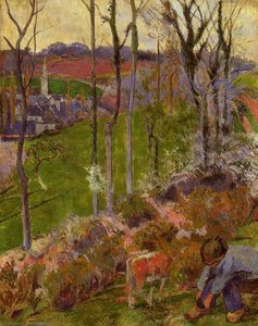 Winter (aka Young Breton Boy Adjusting His Clog) — Eugène Henri Paul Gauguin