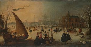 Landscape With Frozen Canal, Skaters And An Ice-boat, Adam Van Breen, 1611 — Adam Van Breen, Dutch Golden Age