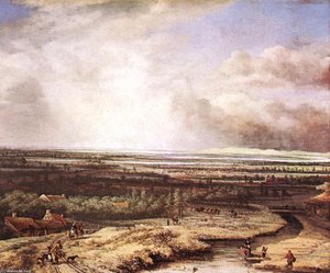 An Extensive Landscape With A Hawking Party — Philips De Koninck, Dutch Golden Age