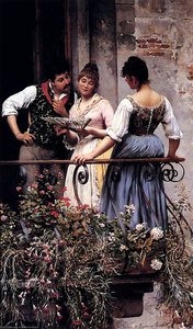 On The Balcony 1 — Eugen Von Blaas