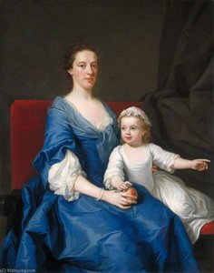 Portrait Of An Unknown Woman And Child — Andrea Soldi