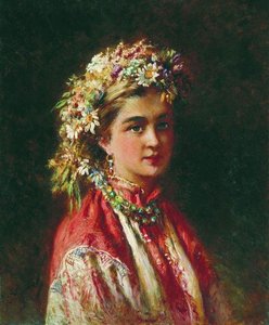 Girl Wering A Crown — Konstantin Yegorovich Makovsky