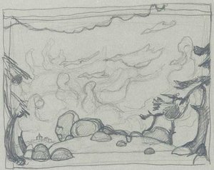 Composition Sketch 1 — Nicholas Roerich, Roerich Symbolist Style