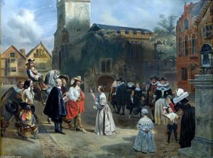 Charles I Receiving A Rose From A Young Girl When About To Be Brought As A Prisoner To Carisbrooke Castle