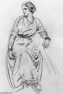 Seated Woman Drawing — George Washington Thomas Lambert