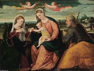 The Mystic Marriage Of St Catherine — Bonifazio Veronese (bonifazio De Pitati)