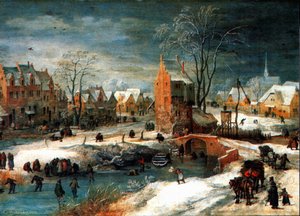 Village In Winter — Jan De Momper, Dutch Golden Age