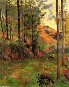 Path Down To The Aven — Eugène Henri Paul Gauguin