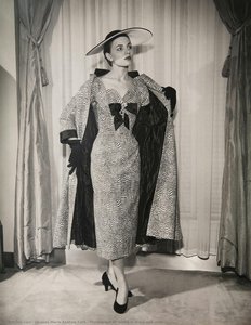 Photograph Of Model In Dress And Coat — Jacques Marie Anatole Fath
