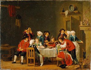 Table Society In A Peasant's Cottage — Pehr Hilleström