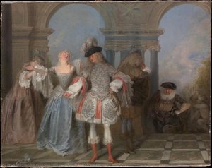 The French Comedians — Jean-antoine Watteau, Rococo Style