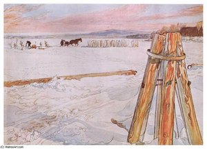 Harvesting Ice — Carl Larsson