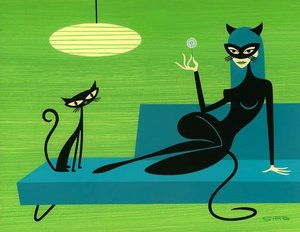 Black Kitten In Green — Josh Agle (shag), Pop Art