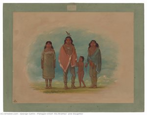 Patagon Chief, His Brother, And Daughter