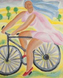Girl Riding A Bicycle — Volodymyr Loboda