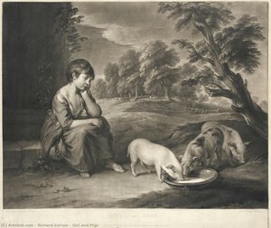 Girl And Pigs — Richard Earlom
