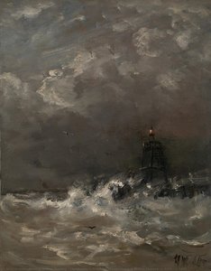 Lighthouse in Breaking Waves, Hendrik Willem Mesdag, c. 1900 - c. 1907