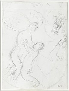 Jacob Wrestling With The Angel — Marc Chagall