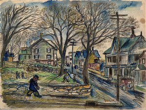 Village Scene — David Davidovich Burliuk