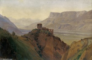 Die Ruine Brunnenburg Mit Dem Etschtal