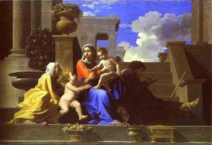 The Holy Family On Steps — Nicolas Poussin