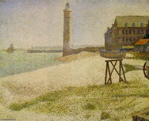 The Lighthouse At Honfleur, Ng Wa — Georges Seurat, Pointillist Impressionism