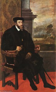 Charles V Seated, Oil On Canvas, Pinakothek At — Titian