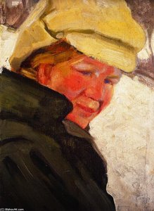 Maria Franck In A White Cap — Franz Marc